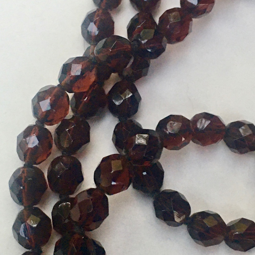 Vintage Root Beer Glass Bead Lariat Necklace - Picture 4 of 4